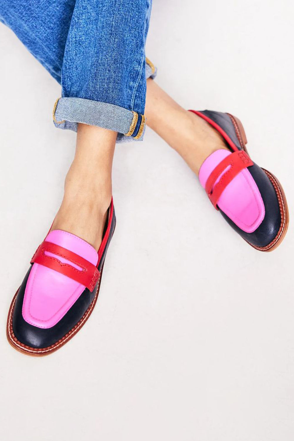 Lunessa™ | Black loafers with colorful accents