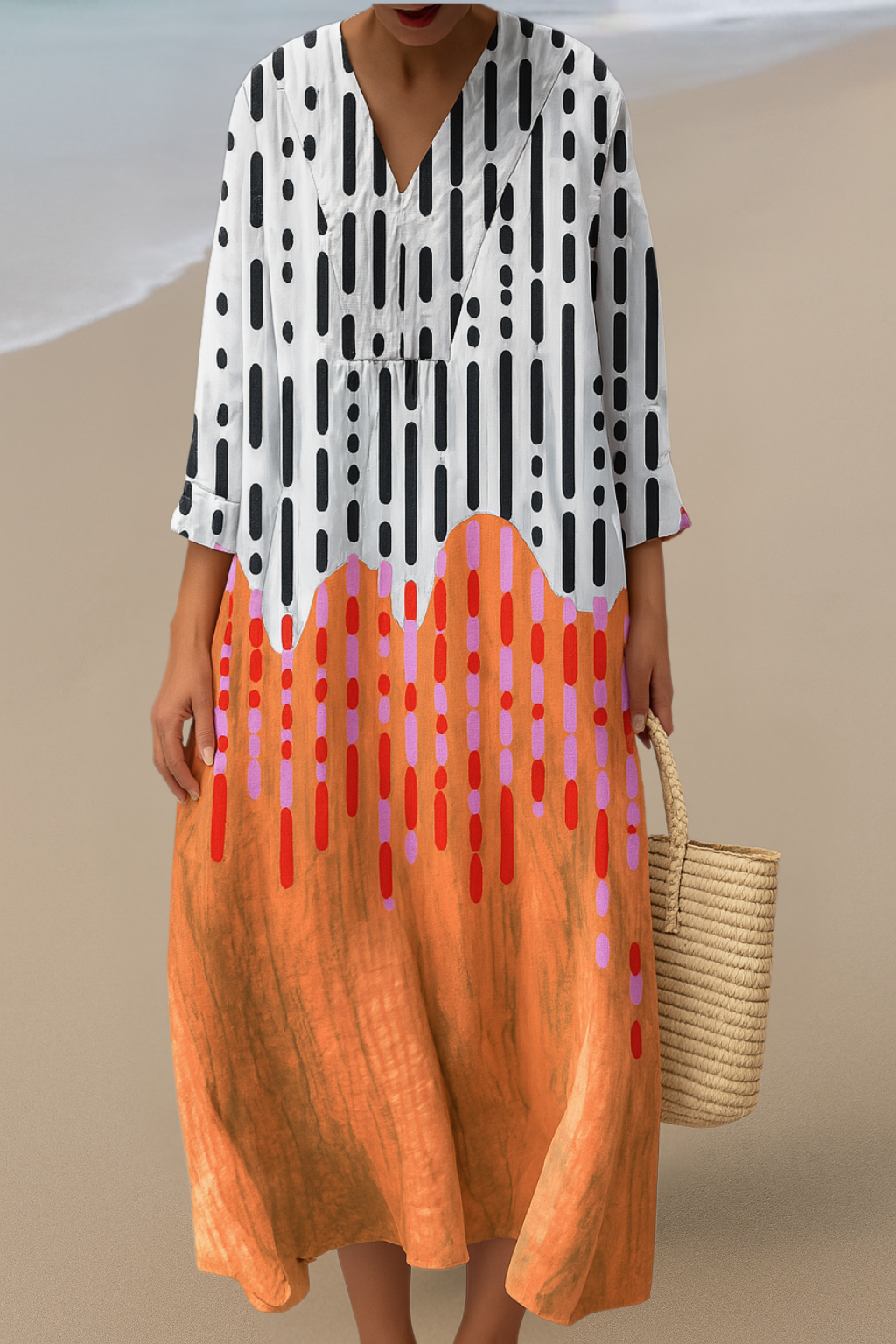 Abstract Maxi Dress – Artistic Energy, Effortless Flow