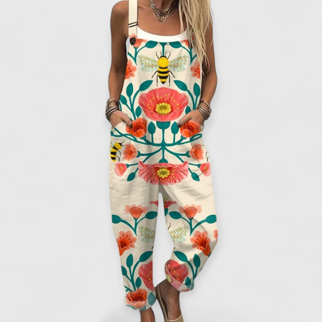 Isla™ | Vintage Floral Jumpsuit for Women