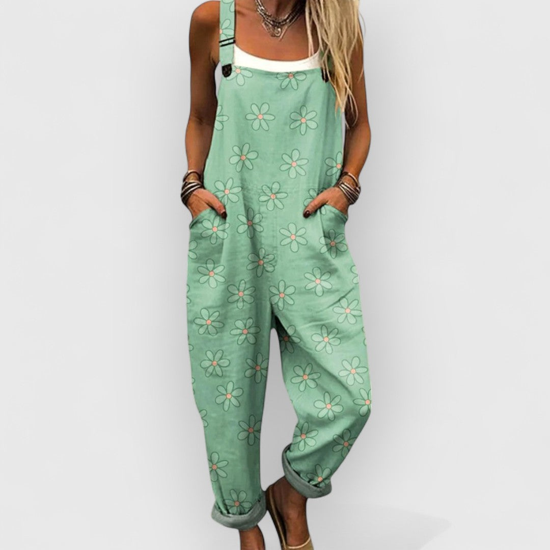Blythe™ | Women's Vintage Floral Wide-Leg Jumpsuit