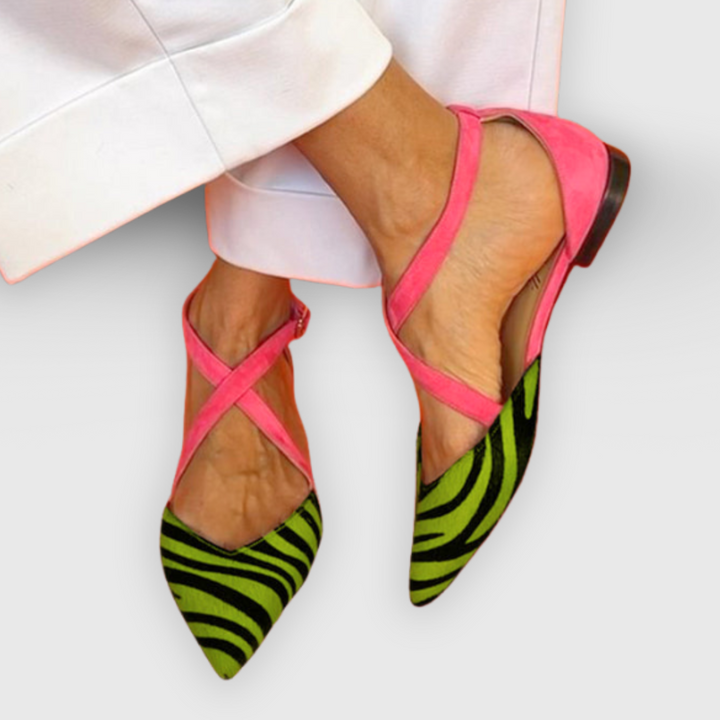 Linares™ | Flat Sandal with Zebra Print