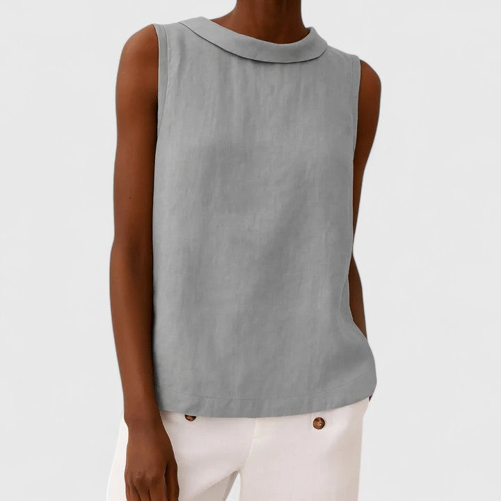 Anastine™ | Elegant Top with Roll Collar
