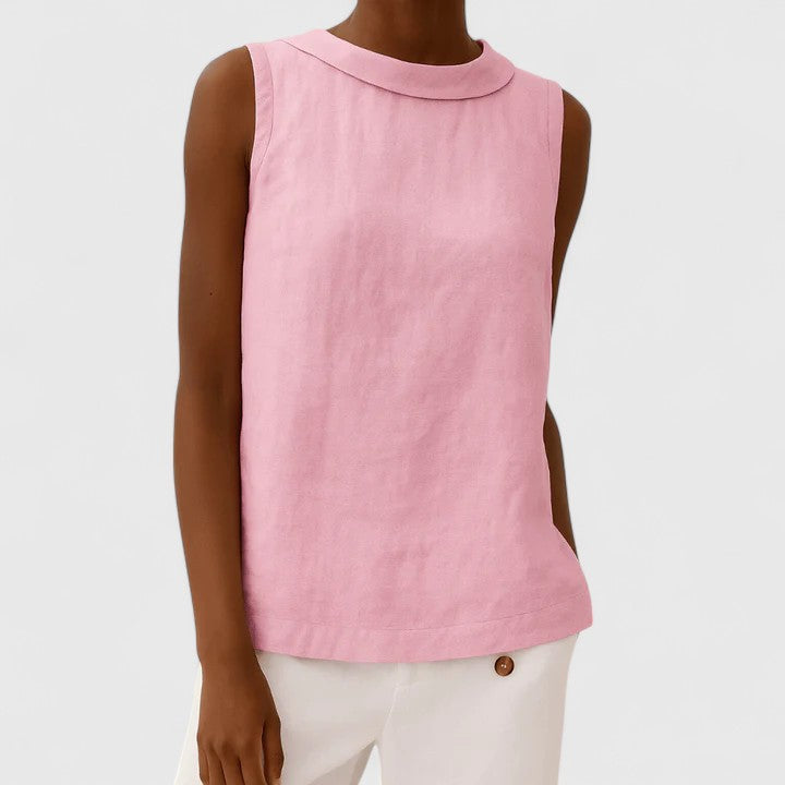 Anastine™ | Elegant Top with Roll Collar