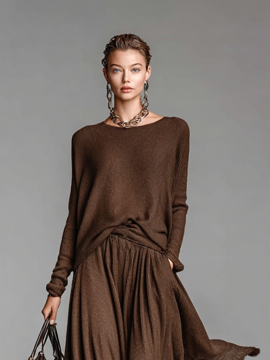 Knit Sweater and Skirt Set