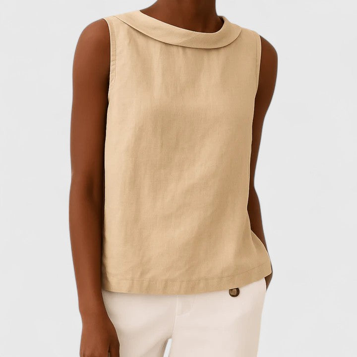 Anastine™ | Elegant Top with Roll Collar