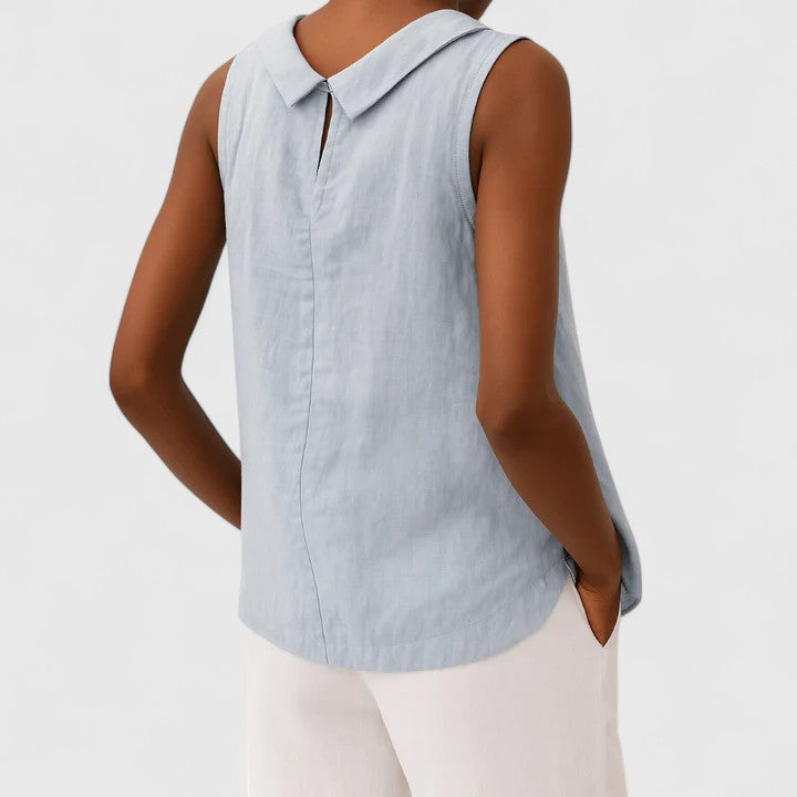 Anastine™ | Elegant Top with Roll Collar