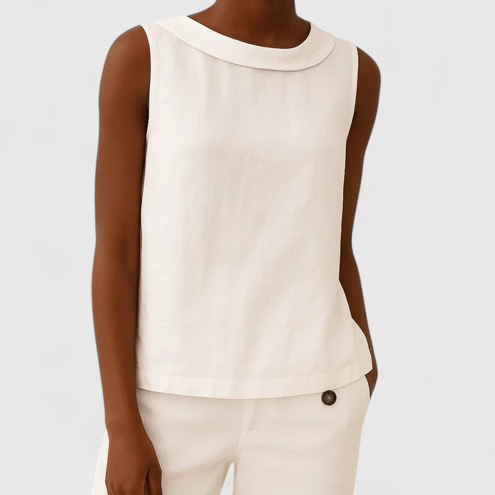 Anastine™ | Elegant Top with Roll Collar