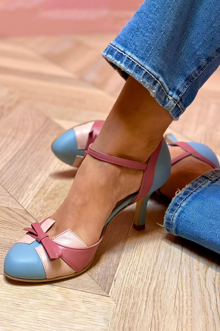 Bellarosa™ | Colorful sandals with bow and strap, round toe