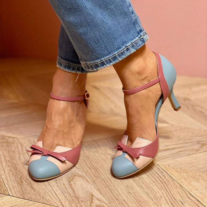 Bellarosa™ | Colorful sandals with bow and strap, round toe