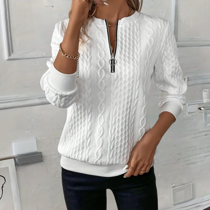 Amalie™ | Ladies' Zip-Up Knit Jumper