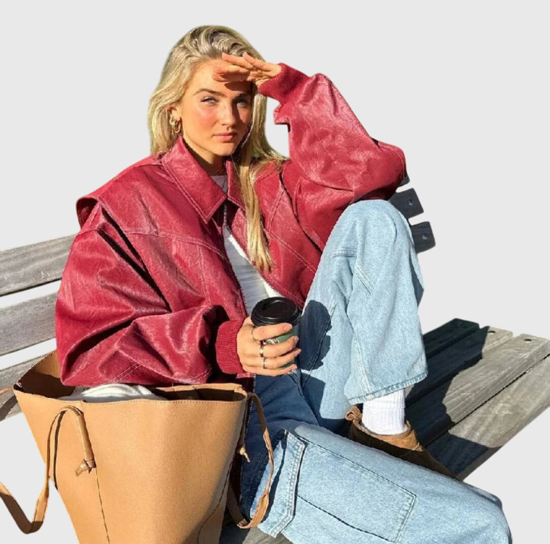 Faye™ | Oversized Leather Jacket